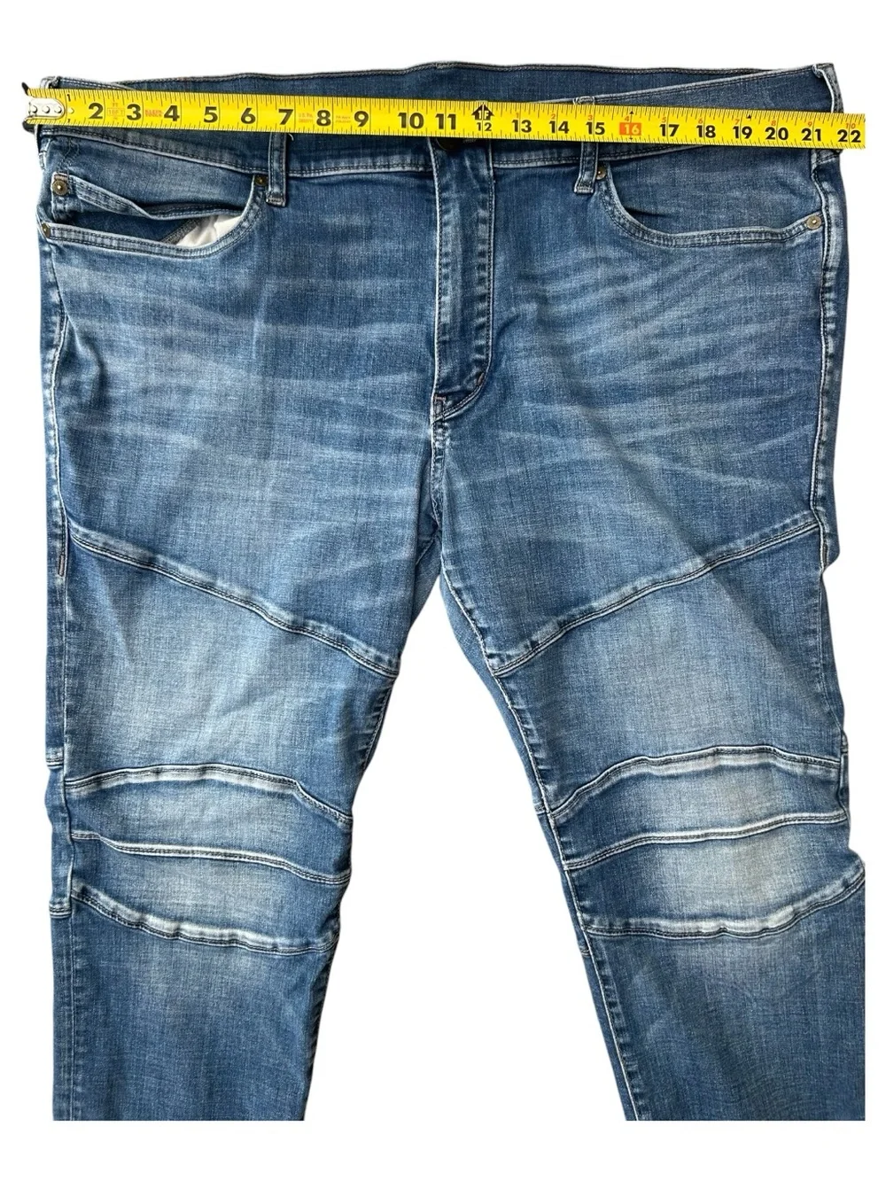 True Religion Men's Rocco Biker Jeans Size 42 Blue Denim Moto Moto-Style